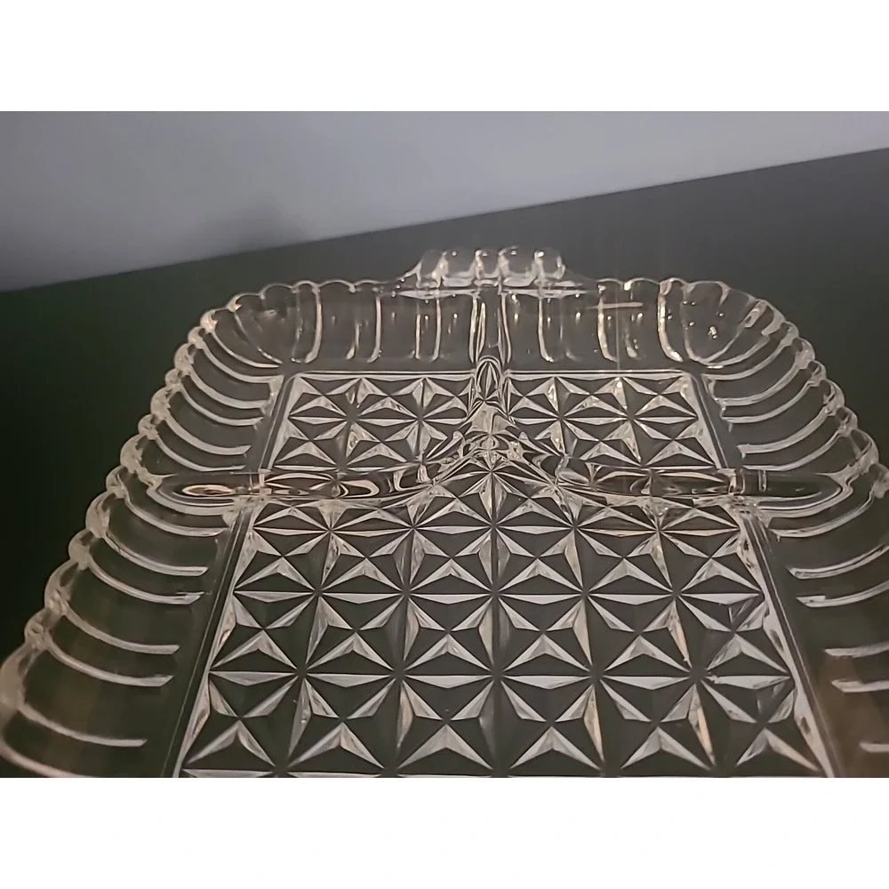 Anchor Hocking Serva Snack Clear Sip n Smoke Pressed Glass‎ Tray